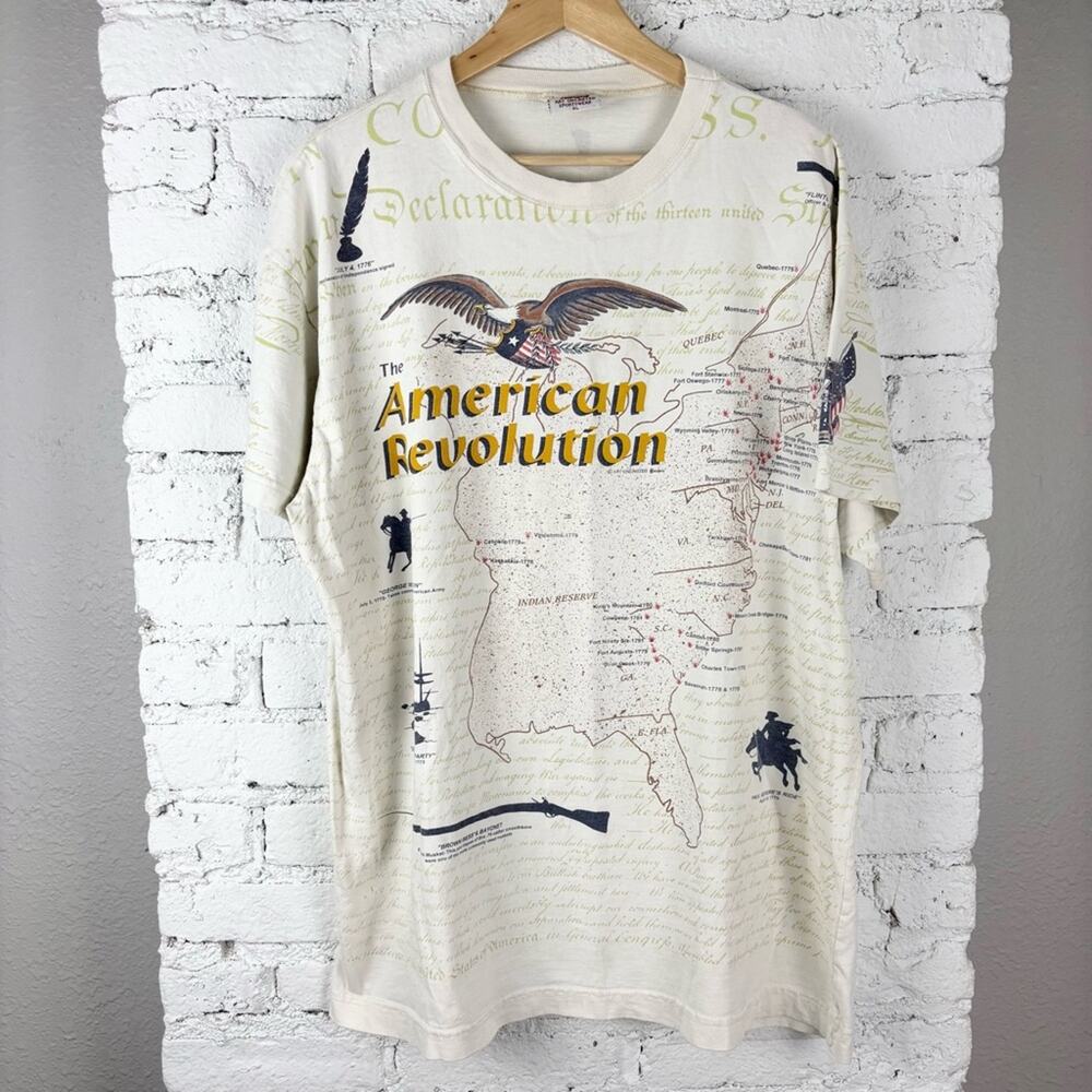 Vintage Art Unlimited American Revolution Map Tee